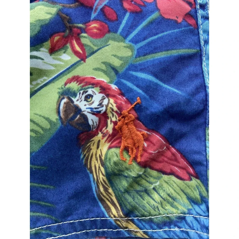 Polo Ralph Lauren Mens 7-1/4-Inch Classic-Fit Swim Trunks Size 38 Parrot Tropics